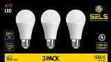SELS A19 Led Light Bulb 13 Watts 1055 Lumens E26 Standard Base 75 Watt Incandescent bulb Equivalent UL listed 5000K