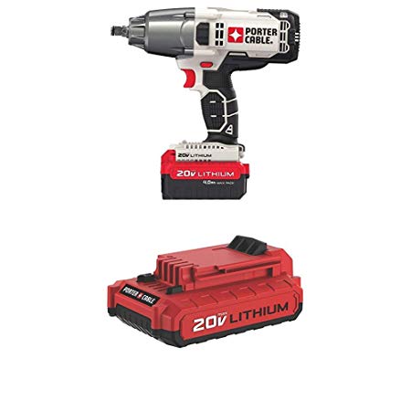 PORTER-CABLE PCC740LA  1/2" Cordless Impact Wrench with PCC682L 20V MAX 2.0 Amp Hour Battery