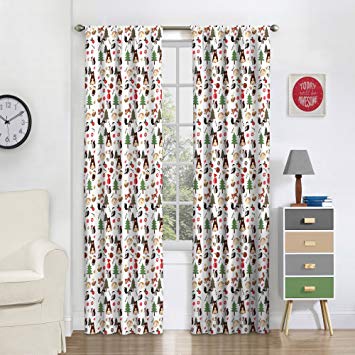 Eclipse 16460042X084MUL Forest Friends 42-Inch by 84-Inch Single Window Curtain Panel, Multi