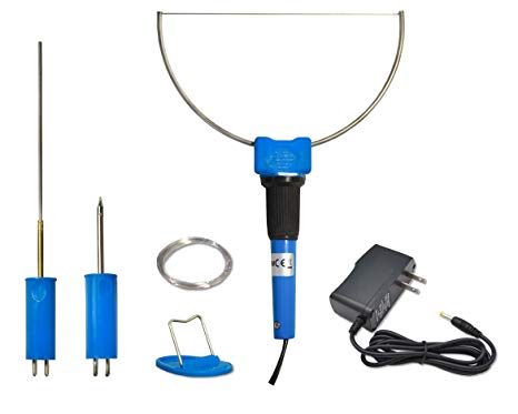 Perfect Mini Electric Hot Foam Cutter 3 in 1 Kit - Guritta Hot Wire Styrofoam Cutting Knife, Heated Foam Carving Sculpting Tool, 100-240V Stainless Steel Wire Bowl Cutting Pen Engraver Tips (Blue)