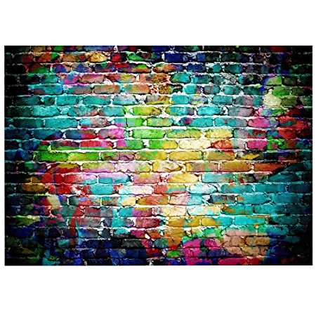 ANVOT Photography Backdrop, 7x5 ft Colorful Brick Wall Backdrop For Studio Props Photo Backdrop