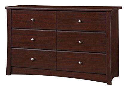 Storkcraft Crescent 6 Drawer Dresser, Espresso