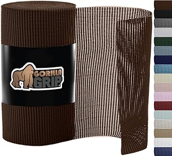 Gorilla Grip Drawer Shelf and Cabinet Liner, Thick Strong Grip, Non-Adhesive Liners Protect Kitchen Cabinets and Cupboard, Bathroom Drawers, Easy Install, Breathable Mat, 17.5" x30', Chocolate