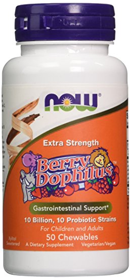 Now Foods Berry Dophilus Extra Strength Vitamin Tablet, 50 Count