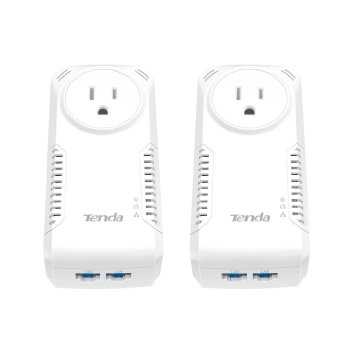 TENDA P1002P KIT AV1000 Gigabit with Power Outlet Pass-through Powerline Adapter,Up to 1000Mbps