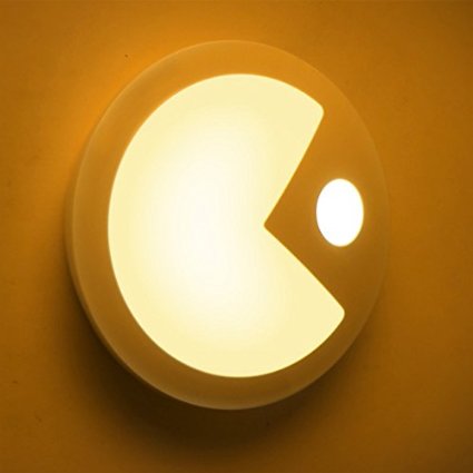 Diass 2016 New Version Led Night Light Auto Motion Sensor Inspired by PAC-MAN 256 Desgin 0.7W 3000K Warm Colour Body Induction LED Motion Door Wall Lamp For Bath,Living Room&Baby,Elderly