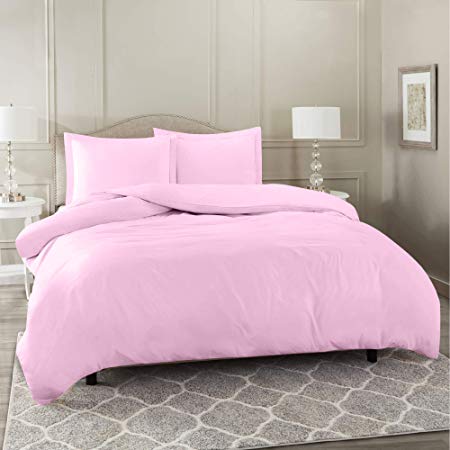 Nestl Bedding Duvet Cover 3 Piece Set – Ultra Soft Double Brushed Microfiber Hotel Collection – Comforter Cover with Button Closure and 2 Pillow Shams, Lilac - Queen 90"x90"