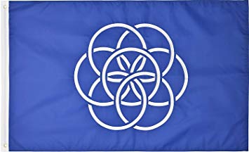 Trade Quest New Earth Flag Proposed 3' x 5' Ft 210D Nylon Premium Outdoor Embroidered Flag