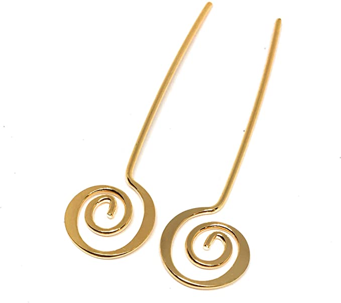 Gold Plated Swirl headpins (12)