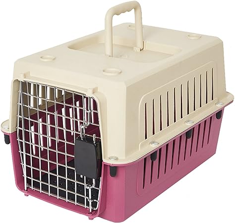 Lucky Tree 4 Size Pet Carrier Cat Carriers Kennel Crate Airline Approved Kitty Travel Cage Plastic Lightweight and Safe to Carry for Puppy Bunny Cats, 2 Color