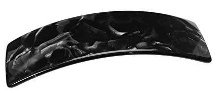 France Luxe Large Rectangle Barrette - Nacro Black
