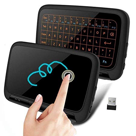 FAVI FE05 Multi-Touch Mini Keyboard & Mouse Pad   Travel Case [Updated 2019 Model] | Mini Wireless, Backlit & Rechargeable Keyboard for PC, Android, TV Box, Smart TV, Raspberry & All USB Port Devices