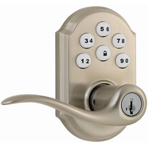 Kwikset 99110-008 SmartCode Electronic Lock with Tustin Lever Featuring SmartKey, Satin Nickel