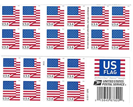 USPS US Flag 2018 Forever Stamps (Book of 20)