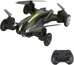 GoolRC Mini Drone for Kids, Drone with Camera for Adults, 4K HD 2 In 1 RC Quadcopter with Land and Fly Mode, LED Lights, Auto Hovering, 3D Flips, Headless Mode, APP Control, Speed Adjustment (Yellow)