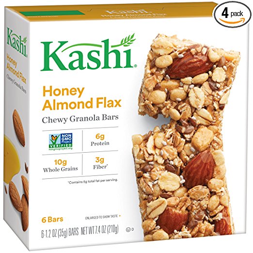 Kashi Chewy Granola Bar-Honey Almond Flax, 1.2 oz, 6 count Bars (Pack of 4)