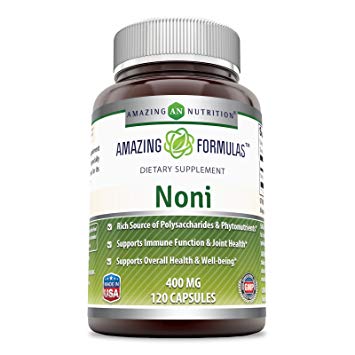 Amazing Nutrition Noni - 400mg Capsules - 120 Capsules Per Bottle - Made From Tahitian Noni Fruit From the Morinda Citrifolia Plant