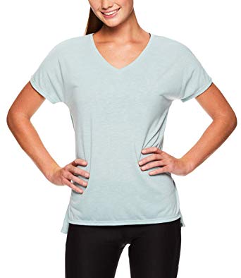 Reebok Women's V Neck Workout & Gym T Shirt - Short Sleeve Activewear Top