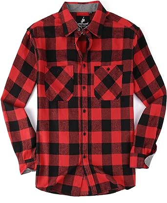 Alex Vando Mens Button Down Shirts Regular Fit Long Sleeve Casual Plaid Flannel Shirt