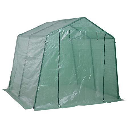 Outsunny 8.2'x7.9'x6.9' Portable Walk-in Greenhouse Outdoor Backyard Seed Plant Growth Tent Warm House Gardening Green