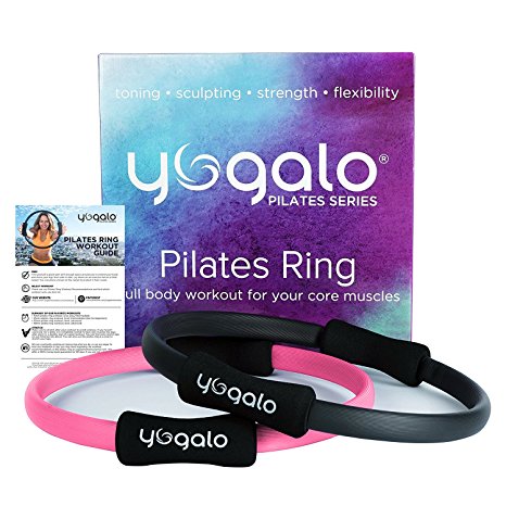 Pilates Ring - Toning, Sculpting, Strength and Flexibility, Power Resistance Exercise Circle, Thigh Toner, Fitness Magic Circle, 14 Inch Dual Grip Ring by Yogalo Pilates Series