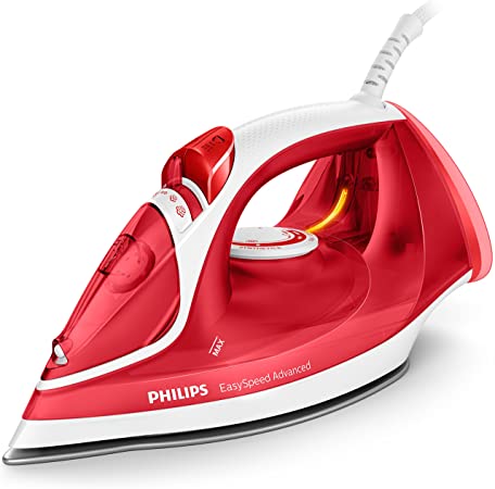 Philips EasySpeed Advanced Steam Iron with 180g Steam Boost, 2300W & Ceramic Soleplate – Red – GC2672/49