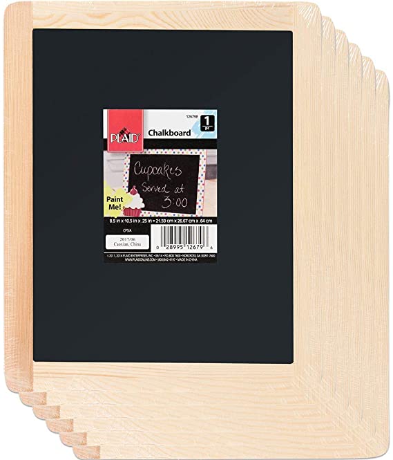 Plaid Enterprises Double Sided Framed Chalkboard, 6 Pack