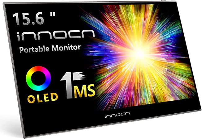 INNOCN 15.6" OLED Portable Monitor Full HD 1080P 100% DCI-P3 1MS 100000:1 USB Computer Monitor Mini HDMI Travel Monitor Photo Video Editing Second Ultra Slim Monitor for Laptop MacBook PC Switch PS