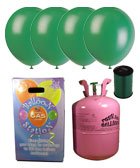 Disposable Helium Gas Cylinder with 30 Forest Green Balloons and Curling Ribbon included