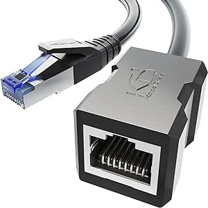 KabelDirekt – Câble d'extension Ethernet avec tressage résistant à la rupture – 3 m (Câble Ethernet CAT7 mâle vers femelle, étend les câbles réseau, 10Gbit/s, blindage SF/FTP, noir)