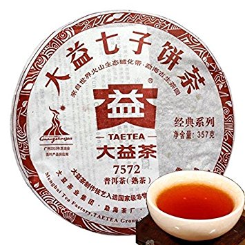China Green Food 100% authentic TAETEA 2010 Nian 7572 ripe Pu'er tea Menghai Dayi 357 g tea cake tea to lose weight