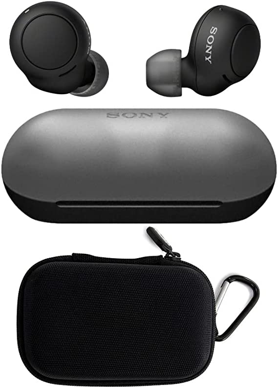 Sony WF-C500 Truly Wireless in-Ear Bluetooth Earbud Headphones (Black) with Knox Gear Earbud Case Bundle (2 Items)