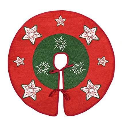 Primode Tree Skirt, Woven Jacquard 50” Xmas Holiday Tree Ornaments Decoration