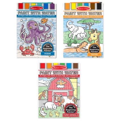Melissa & Doug Paint with Water Bundle contains Farm, Ocean and Safari
