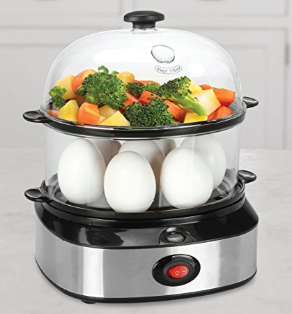 Electric Egg Cooker,PYRUS Egg Boiler for up to 7 Eggs With Poacher And Steamer