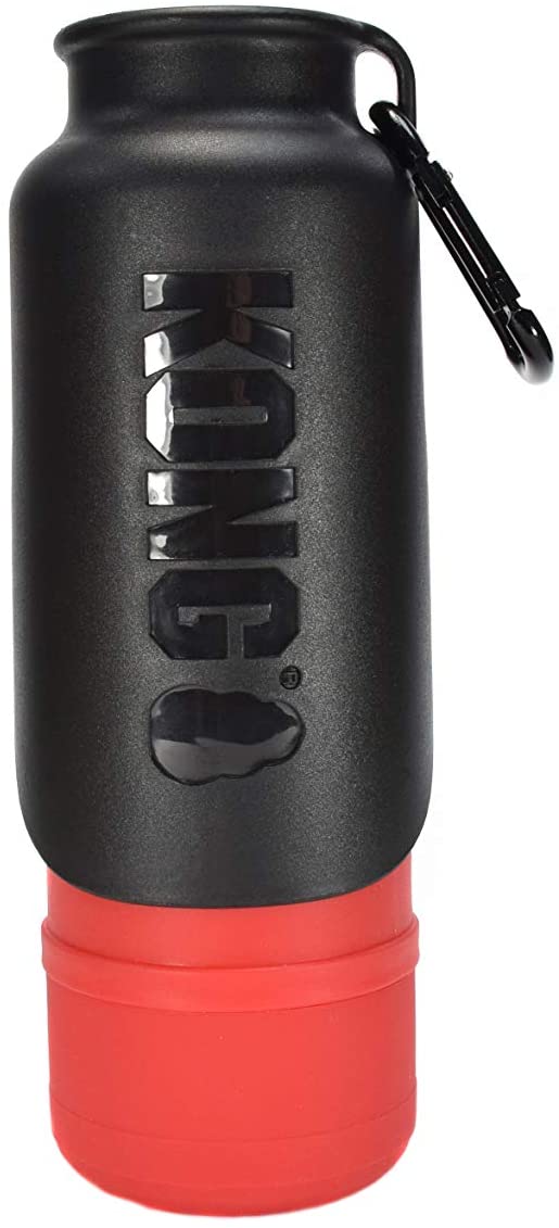 KONG H2O Insulated Dog Water Bottle & Travel Bowl, 25 oz - Red