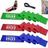 TNT Exercise Stretch Bands Resistance Set - Heavy Duty Door Anchor Included