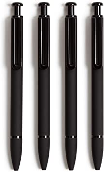 U Brands Soft Touch Midnight Monterey Ballpoint Pens, 1 mm, 4 Count (5136E06-24), Black