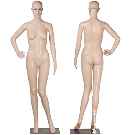 Yaheetech 68.9" Female Mannequin Torso Dress Form Display W/Base Plastic Slapped Adjustable Dressmaker Dummy Detachable