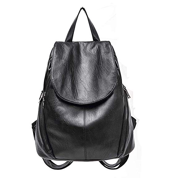 Gashen Women's Backpack Purse PU Washed Leather Shoulder Bag Daypack for School Commute Travel