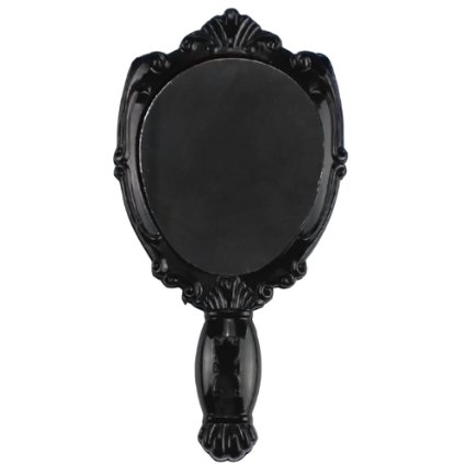 Iebeauty® Handheld Retro Women Makeup Vanity Mirror (Black Normal)