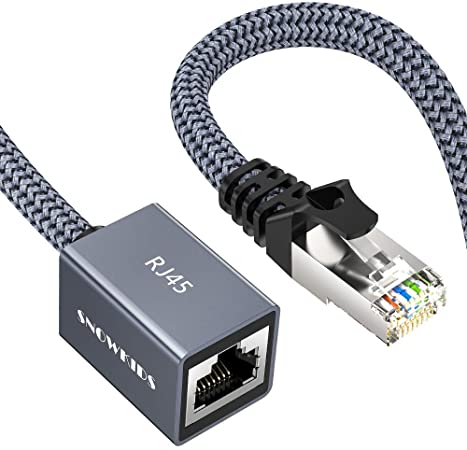 Cat6 Ethernet Extension Cable 3FT,Snowkids Network Cat6 Extension Adapter,RJ45 Cords Shielded Male to Female Connector