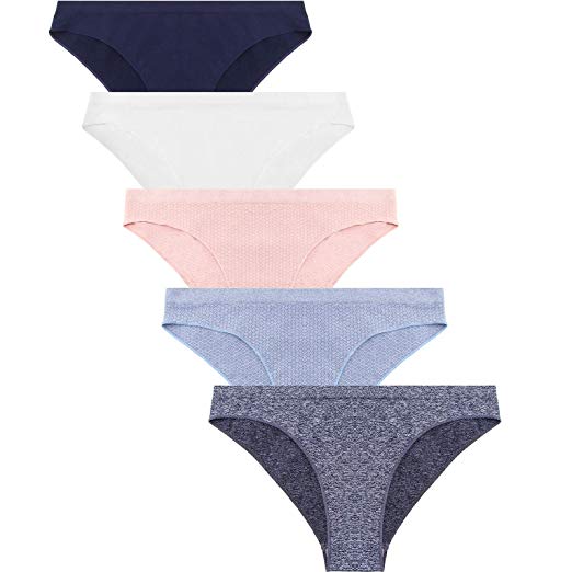 Win Change Women’s Underwear Brief Hipster Panties- Soft Seamless Bikini Durable Fabric 5 Pack