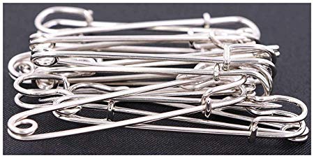 Safety Pins Large Heavy Duty Safety Pin - LeBeila 12pcs Blanket Pins 3 Inch Stainless Steel Wire Safety Pin Extra Strong & Sturdy Bulk Pins for Blankets, Skirts, Crafts, Kilts (12pcs, Silver)