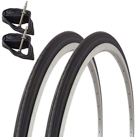 Pair of Fincci 700 x 23 c 23-622 Bicycle Tyre and Presta Inner Tubes 33 mm