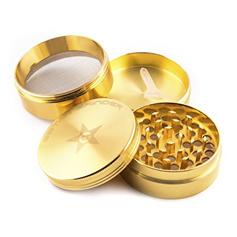 GSTAR 2.25" 4-Stage Tobacco & Herb Grinder - Gold