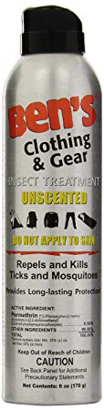 Ben’s Clothing and Gear Insect Repellent – 0.5% Permethrin Formula – Repels Ticks, Mosquitoes, & Insects – Kills Bugs on Contact – Long-Lasting Protection – Easy to Use – 6 oz. Continuous Spray