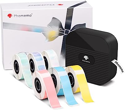 Phomemo Label Maker Machine with Tape- Q31 Portable Bluetooth Labeler Set with 6 Tapes, Compatible with iOS & Android, Great for Storage, Name Stickers, Jar Label, USB Rechargeable Labeler