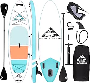 Roc Inflatable Stand Up Paddle Boards with Premium SUP Paddle Board Accessories, Wide Stable Design, Non-Slip Comfort Deck for Youth & Adults