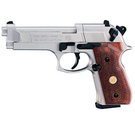 Beretta 92FS, Nickel, Wood Grips air pistol